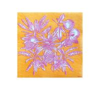 Serviette de table 25x25 Jetable Intissé Françoise PAVIOT Paquet de 20 - Fruits exotiques jaune