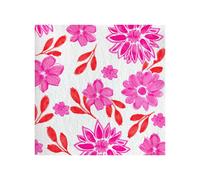 Serviette de table 25x25 Jetable Intissé Françoise PAVIOT Paquet de 20 - Maxi Fleur Rose
