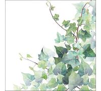 Ambiente Serviettes de table Paquet 20 3 plis 33x33 cm papier de soie motif hedera blanc