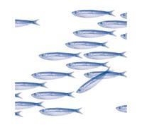 Serviette de table 40x40 Jetable Intissé Françoise PAVIOT Paquet de 20 - Banc de Sardine