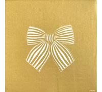 Serviette de table 40x40 jetable intissé Françoise PAVIOT paquet de 20 - Noeud or