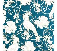 Serviette de table 40x40 jetable intissé Françoise PAVIOT paquet de 20 - Perruche bleu pétrole