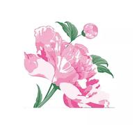 Serviette de table 40x40 jetable intissé Françoise PAVIOT paquet de 20 - Pivoine