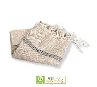 Serviette de table avec frange 100% coton - Beige