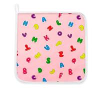 Serviette de table avec nom Brodé en pur coton pour l'alimentation - le déjeuner - le goûter en maternelle taille 31 x 31 cm Fantaisie