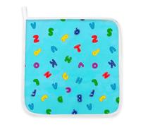 Serviette de table avec nom Brodé en pur coton pour l'alimentation - le déjeuner - le goûter en maternelle taille 31 x 31 cm Fantaisie