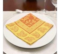 Serviette de Table Coton tissée Jacquard 50 cm x 50 cm clémentine