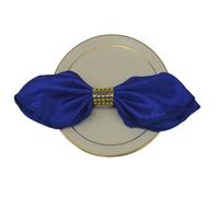 Serviette de table en satin or rose - Décoration de table de mariage, Noël, anniversaire, banquet, restaurant, serviette de table (bleu roi)