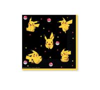 Serviette de table jetable - AMSCAN - Pokémon Pikachu - Noir - Lot de 16 - 33 x 33 cm