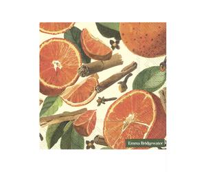 Serviette de table Lunch 33X33 Jetable IHR Paquet de 20 - Emma Bridgewater, Oranges épicées crème