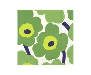 Serviette de table Lunch 33X33 Jetable IHR Paquet de 20 - Marimekko, Unikko vert