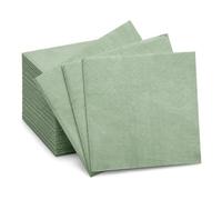 Serviette de Table Papier, 40 Pièces, serviettes en papier vert sauge, Décoration Anniversair, Mariage, Bapteme Garcon et Fille, pour cocktail, mariage, dîner, anniversaire, dessert, vin, 25 x 25 cm