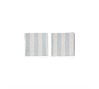 Serviette de table rayÃ©e en coton organique OYOY Living Design (x2) Bleu 45x45x45 cm