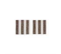 Serviette de table rayÃ©e en coton organique OYOY Living Design (x2) Marron 45x45x45 cm