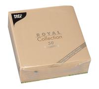 Serviette de table sable en ouate Royal Collection non tissé 40 x 40 cm - Paquet de 50