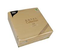 Serviette de table sable en ouate Royal Collection non tissé 40 x 40 cm - Paquet de 50