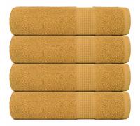 vidaXL Essuie-Mains FROGN 4 pcs doré 50x100 cm 360 g/m² 100% Coton, essuie-Mains, Serviette de Bain, Ensemble de Serviettes de Bain, Serviette