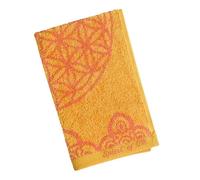Serviette d'invité - Fleur de vie salutation soleil/corail 30x46cm