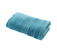 Douceur d'Intérieur, Serviette Invité (30 x 50 cm) Tendresse Bleu Paon, Eponge Unie 100% Coton