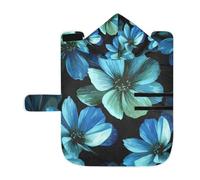 Serviette douce pour chiens et chats, peignoir de bain absorbant avec capuche, col réglable et sangle ventrale, M sans couture, mystérieuses, belles fleurs bleues turquoise