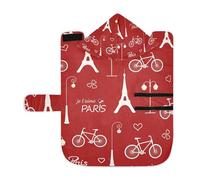Serviette douce pour chiens et chats, peignoir de bain absorbant avec capuche, col réglable et sangle ventrale, M Tour Eiffel blanche, vélo Paris France sur rouge sur Saint-Valentin