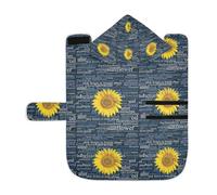 Serviette douce pour chiens et chats, peignoir de bain absorbant avec capuche, col réglable et sangle ventrale, S tête de tournesol jaune sur nuage de mots bleus, plein de termes botaniques