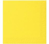 Serviette - DUNI - 33x33cm - 3 plis - Jaune - Lot de 20 serviettes en ouate