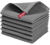 Serviette en Coton Torchon Absorbant Torchon De Cuisine Chiffons De Vaisselle Nid D’Abeille Serviette De Lavage Respirante, Gray Towel, 5pcs