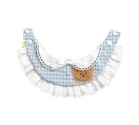 Serviette en dentelle écossaise pour animaux de compagnie, décoration d'écharpe faite à la main pour petits chiens(bleu, L)