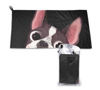Serviette en microfibre à séchage rapide Boston Terrier Nature pour adultes, 40,6 x 4 693 cm
