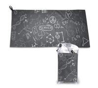 Serviette en microfibre à séchage rapide imprimée avec dessin scientifique manuscrit, pour adultes, 40,6 x 281,4 cm