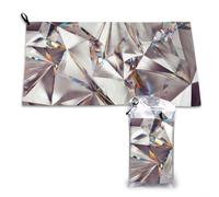 Serviette en microfibre à séchage rapide, motif abstrait diamant et cristaux scintillants, pour adultes, 40,6 x 3 800 cm