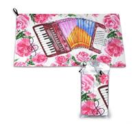 Serviette en microfibre à séchage rapide, motif aquarelle, motif fleur d'accordéon, rose, pour adultes, 40,6 x 800 cm