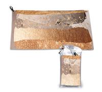 Serviette en microfibre à séchage rapide, motif coups de pinceau dorés cuivrés, pour adultes, 40,6 x 639,8 cm