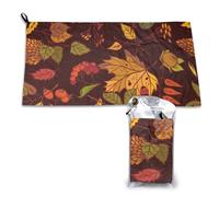 Serviette en microfibre à séchage rapide, motif feuilles d'automne, glands et baies, pour adultes, 40,6 x 3 400 cm