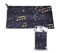 Serviette en microfibre à séchage rapide, motif musical sans couture, pour adultes, 40,6 x 240,8 cm