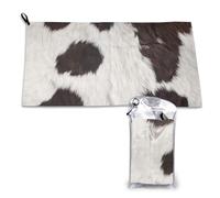 Serviette en microfibre à séchage rapide, motif peau de vache, motif animal africain abstrait, noir, pour adultes, 40,6 x 5 814 cm
