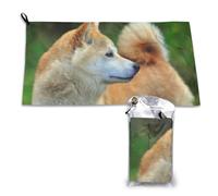 Serviette en microfibre à séchage rapide pour adultes, motif Akita Inu Bokeh, 40 x 4 800 cm