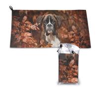 Serviette en microfibre à séchage rapide pour adultes, motif chiens Boxer, automne, 40,6 x 4 164 cm