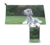 Serviette en microfibre à séchage rapide pour adultes, motif chiens drôles et poilus, Bedlington Terrier, 40,6 x 56,9 cm