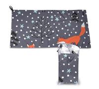 Serviette en microfibre à séchage rapide « Red Fox In The Night » pour adultes, 40,6 x 117,8 cm