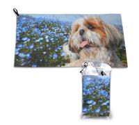 Serviette en microfibre à séchage rapide Shih Tzu, gros plan, pour adultes, 40,6 x 132,7 cm