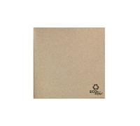 Serviette en ouate recyclée naturelle 33 x 33 cm gaufrée collée 2 plis pliée en 4 1600 unités Betik Blanc