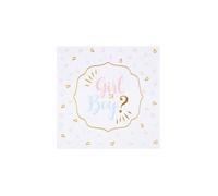 Serviette en papier - Baby Shower - REF/7655 - Lot de 20 - Fille ou Garçon - Doré métallisé