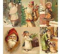 Serviette en papier Beige Collage de Noël