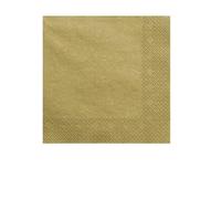 Serviette en papier - PARTYDECO - Lot de 20 - Couleur or - 33 x 33 cm - Événements élégants