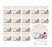 Serviette en papier pour invité, serviettes carrées de vacances, 20 nombreuses décorations - Serviettes en papier absorbées - Accessoires de fête