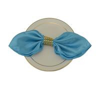 Serviette en satin or rose pour décoration de table de mariage, Noël, anniversaire, banquet, restaurant, serviettes de table, serviettes en tissu (bleu clair)