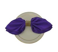 Serviette en satin or rose pour décoration de table de mariage, Noël, anniversaire, banquet, restaurant, serviettes de table, serviettes en tissu (violet)
