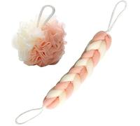 Serviette exfoliante Loofah Éponges de bain Douche Éponge de bain Douche boules de luffa pour femmes hommes, douche luffa pour exfoliation corporelle (lot de 2) Gants exfoliants (couleur : rose) (ro